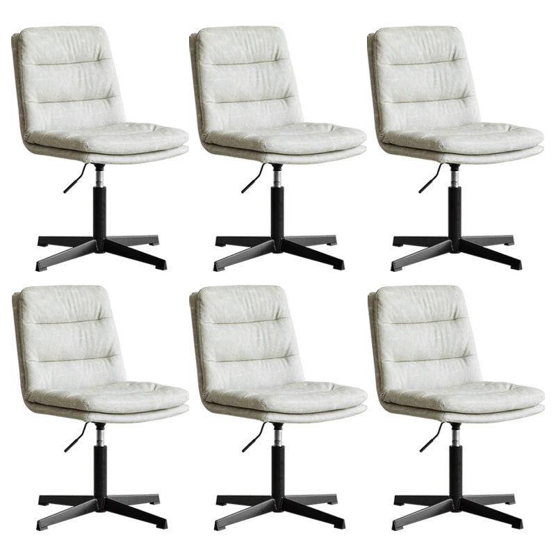 Armless Office Chair No Wheels Conference Chair for Living Room Home White PU（Polyurethane） 6 Piece Set Clearhalo 'furn' 'furn_office_chair' 'Furniture' 'Office Chairs' 'Office Furniture' 'office_chair' 7710865