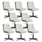 Armless Office Chair No Wheels Conference Chair for Living Room Home White PU（Polyurethane） 8 Piece Set Clearhalo 'furn' 'furn_office_chair' 'Furniture' 'Office Chairs' 'Office Furniture' 'office_chair' 7710867