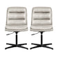Armless Office Chair No Wheels Conference Chair for Living Room Home White Genuine Leather 2 Piece Set Clearhalo 'furn' 'furn_office_chair' 'Furniture' 'Office Chairs' 'Office Furniture' 'office_chair' 7710874
