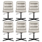Armless Office Chair No Wheels Conference Chair for Living Room Home White Genuine Leather 6 Piece Set Clearhalo 'furn' 'furn_office_chair' 'Furniture' 'Office Chairs' 'Office Furniture' 'office_chair' 7710876