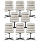 Armless Office Chair No Wheels Conference Chair for Living Room Home White Genuine Leather 8 Piece Set Clearhalo 'furn' 'furn_office_chair' 'Furniture' 'Office Chairs' 'Office Furniture' 'office_chair' 7710877