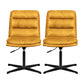 Armless Office Chair No Wheels Conference Chair for Living Room Home Yellow Genuine Leather 2 Piece Set Clearhalo 'furn' 'furn_office_chair' 'Furniture' 'Office Chairs' 'Office Furniture' 'office_chair' 7710879