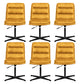 Armless Office Chair No Wheels Conference Chair for Living Room Home Yellow Genuine Leather 6 Piece Set Clearhalo 'furn' 'furn_office_chair' 'Furniture' 'Office Chairs' 'Office Furniture' 'office_chair' 7710881