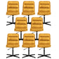 Armless Office Chair No Wheels Conference Chair for Living Room Home Yellow Genuine Leather 8 Piece Set Clearhalo 'furn' 'furn_office_chair' 'Furniture' 'Office Chairs' 'Office Furniture' 'office_chair' 7710882