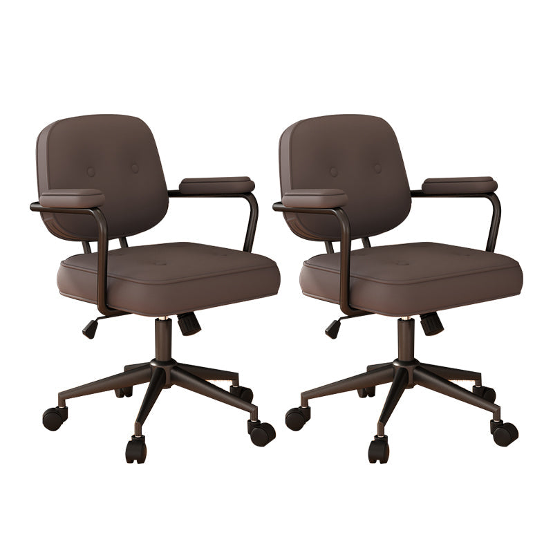 Contemporary Arm Office Chair Desk Chair with Wheels for Bedroom