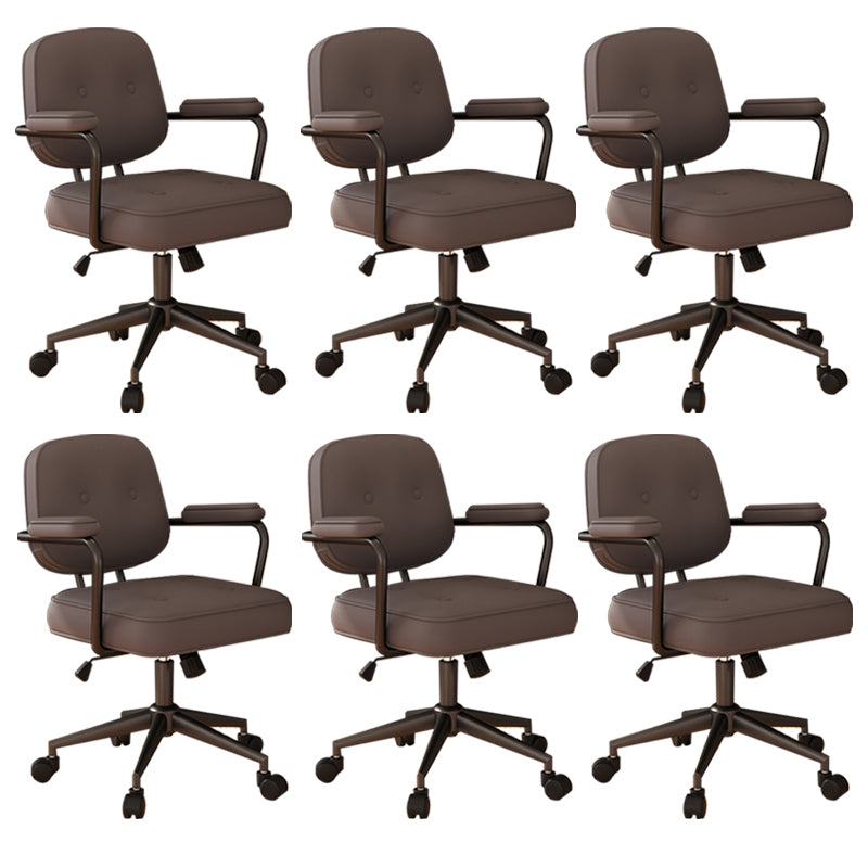 Contemporary Arm Office Chair Desk Chair with Wheels for Bedroom