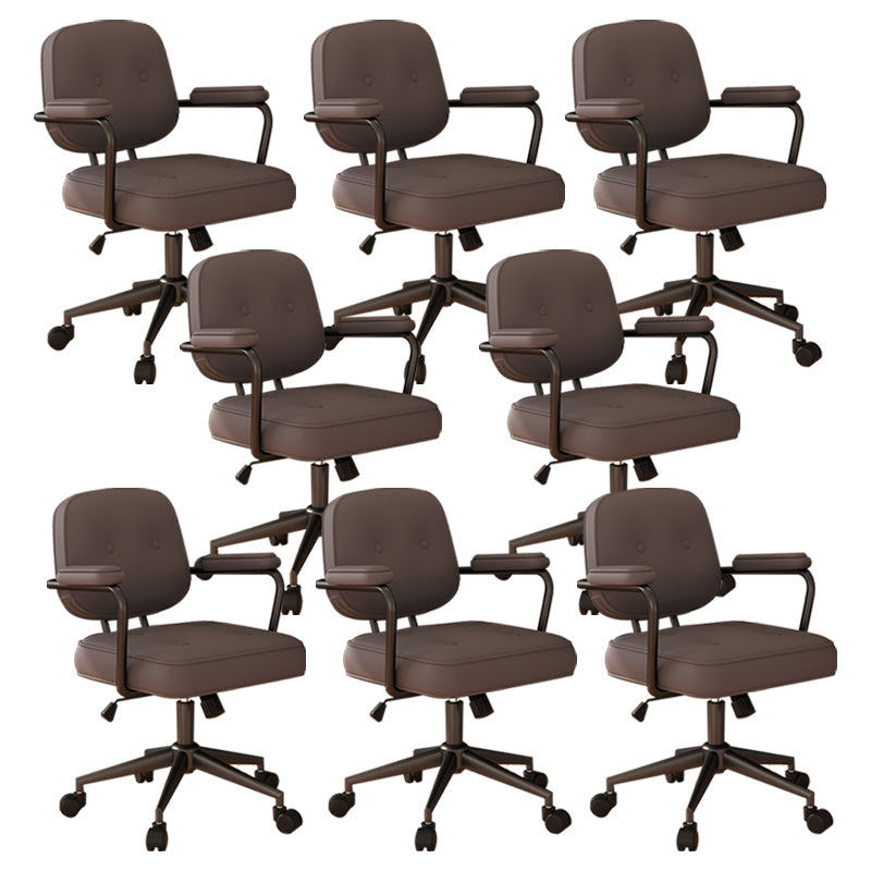 Contemporary Arm Office Chair Desk Chair with Wheels for Bedroom