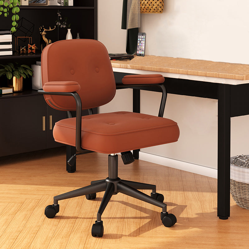 Contemporary Arm Office Chair Desk Chair with Wheels for Bedroom