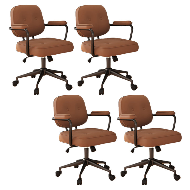 Contemporary Arm Office Chair Desk Chair with Wheels for Bedroom