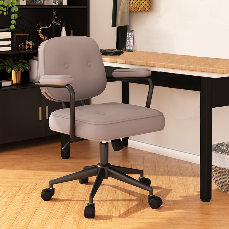 Contemporary Arm Office Chair Desk Chair with Wheels for Bedroom