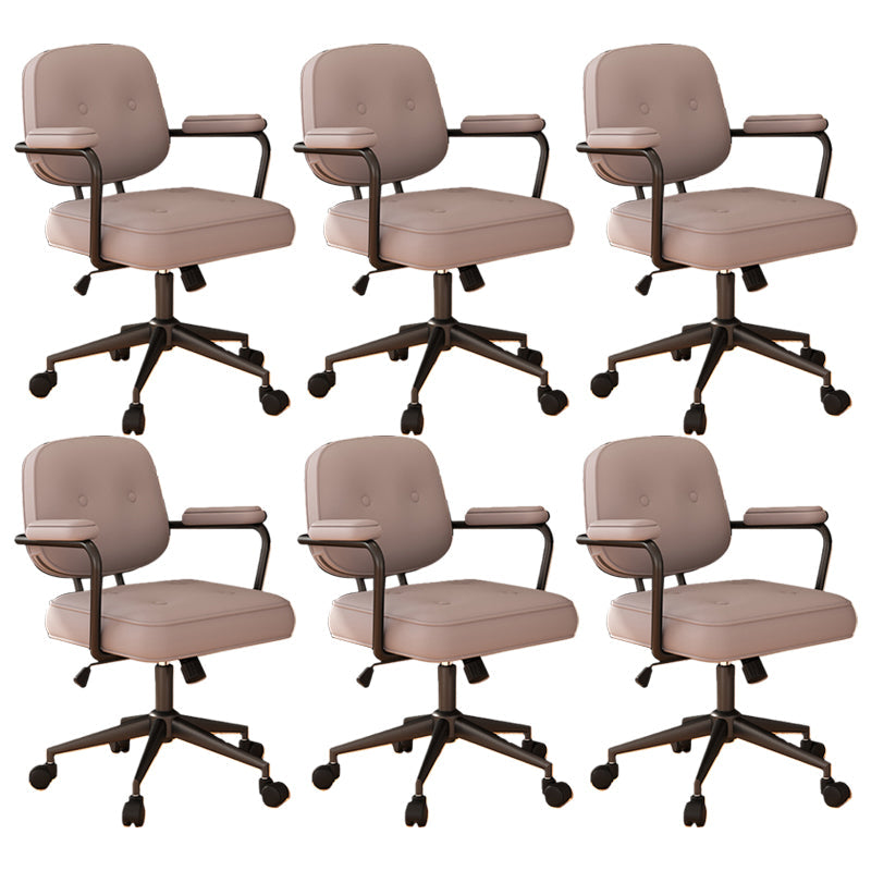 Contemporary Arm Office Chair Desk Chair with Wheels for Bedroom