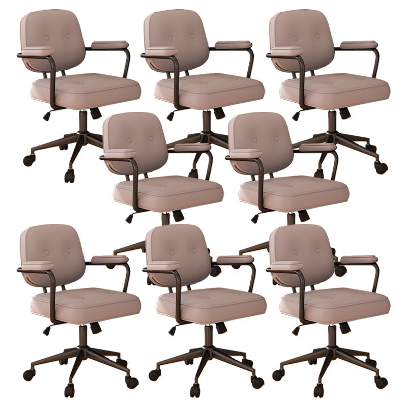Contemporary Arm Office Chair Desk Chair with Wheels for Bedroom