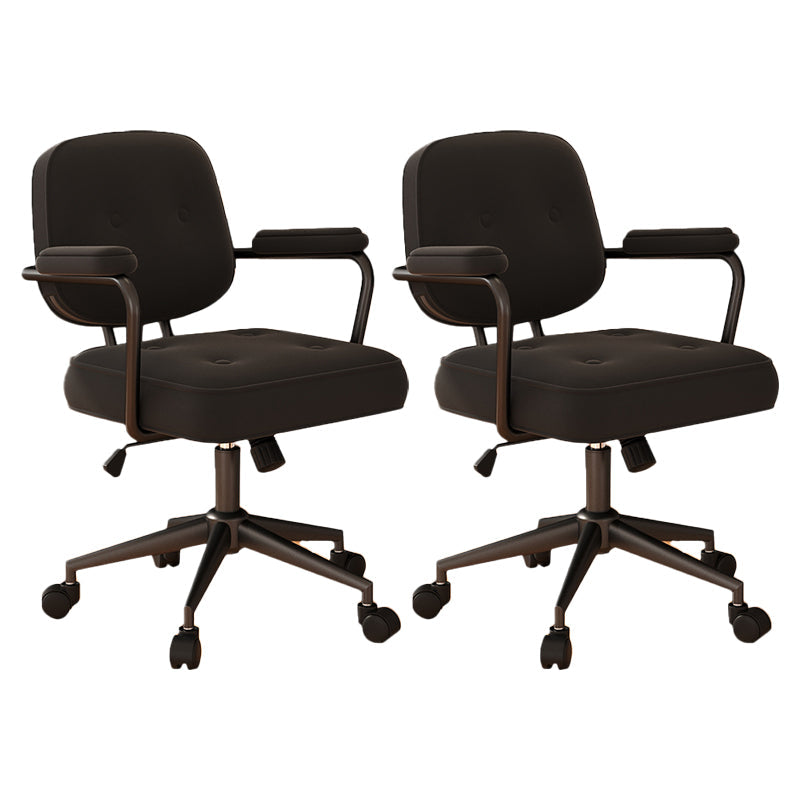 Contemporary Arm Office Chair Desk Chair with Wheels for Bedroom