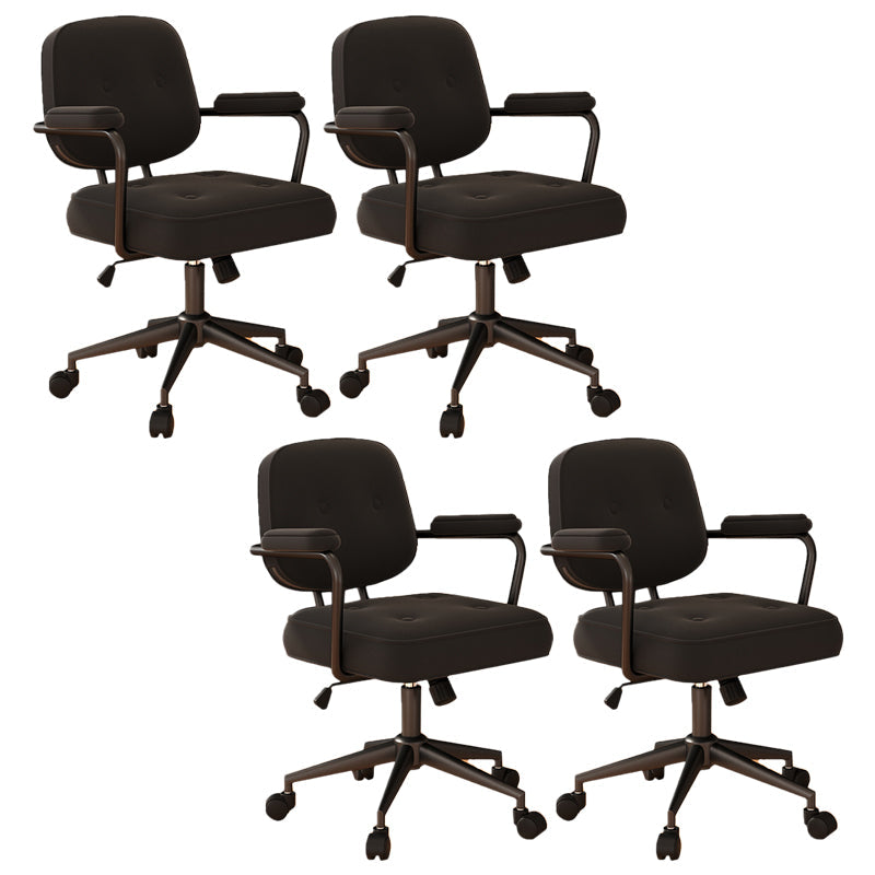 Contemporary Arm Office Chair Desk Chair with Wheels for Bedroom