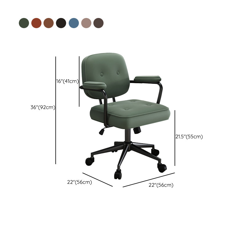 Contemporary Arm Office Chair Desk Chair with Wheels for Bedroom