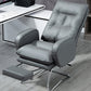 Modern Armless Office Chair Leather No Distressing No Wheels Ergonomic Desk Chair Grey Genuine Leather 1 Piece Clearhalo 'furn' 'furn_office_chair' 'Furniture' 'Office Chairs' 'Office Furniture' 'office_chair' 7711038