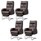 Modern Armless Office Chair Leather No Distressing No Wheels Ergonomic Desk Chair Coffee 4 Piece Set Clearhalo 'furn' 'furn_office_chair' 'Furniture' 'Office Chairs' 'Office Furniture' 'office_chair' 7711040