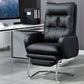 Modern Armless Office Chair Leather No Distressing No Wheels Ergonomic Desk Chair Black 1 Piece Clearhalo 'furn' 'furn_office_chair' 'Furniture' 'Office Chairs' 'Office Furniture' 'office_chair' 7711053