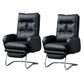 Modern Armless Office Chair Leather No Distressing No Wheels Ergonomic Desk Chair Black 2 Piece Set Clearhalo 'furn' 'furn_office_chair' 'Furniture' 'Office Chairs' 'Office Furniture' 'office_chair' 7711054
