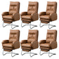 Modern Armless Office Chair Leather No Distressing No Wheels Ergonomic Desk Chair Brown 6 Piece Set Clearhalo 'furn' 'furn_office_chair' 'Furniture' 'Office Chairs' 'Office Furniture' 'office_chair' 7711061