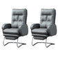 Modern Armless Office Chair Leather No Distressing No Wheels Ergonomic Desk Chair Grey 2 Piece Set Clearhalo 'furn' 'furn_office_chair' 'Furniture' 'Office Chairs' 'Office Furniture' 'office_chair' 7711064