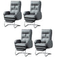 Modern Armless Office Chair Leather No Distressing No Wheels Ergonomic Desk Chair Grey 4 Piece Set Clearhalo 'furn' 'furn_office_chair' 'Furniture' 'Office Chairs' 'Office Furniture' 'office_chair' 7711065