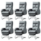 Modern Armless Office Chair Leather No Distressing No Wheels Ergonomic Desk Chair Grey 6 Piece Set Clearhalo 'furn' 'furn_office_chair' 'Furniture' 'Office Chairs' 'Office Furniture' 'office_chair' 7711066