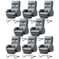 Modern Armless Office Chair Leather No Distressing No Wheels Ergonomic Desk Chair Grey 8 Piece Set Clearhalo 'furn' 'furn_office_chair' 'Furniture' 'Office Chairs' 'Office Furniture' 'office_chair' 7711067