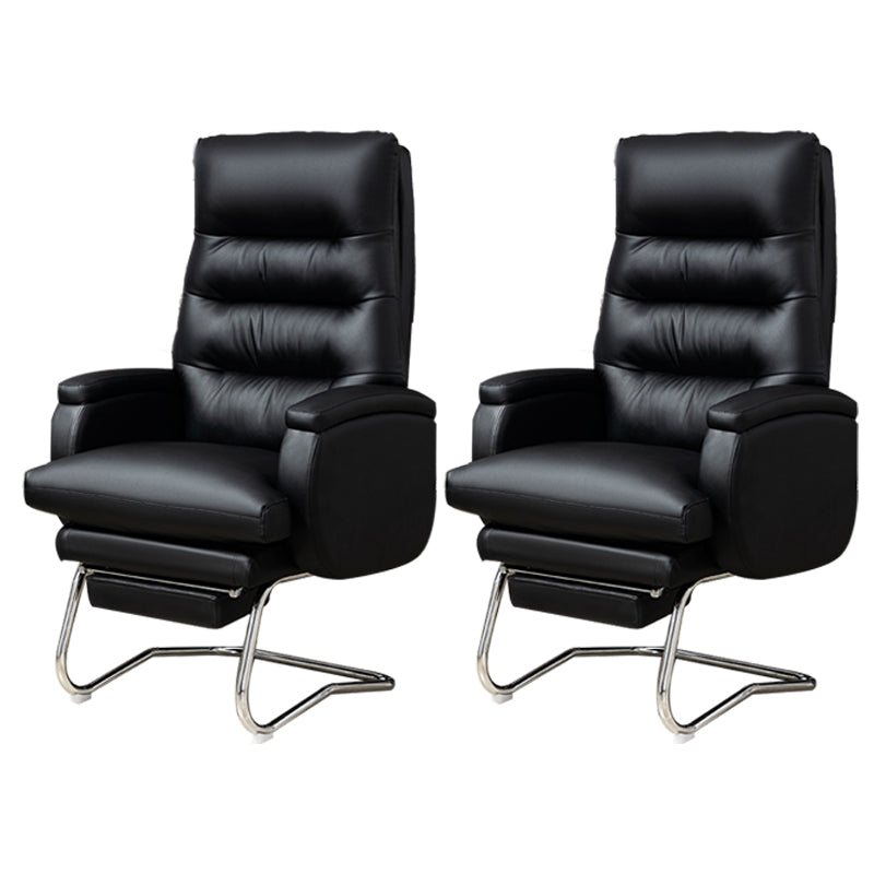 Modern Armless Office Chair No Wheels Leather No Distressing Ergonomic Chair