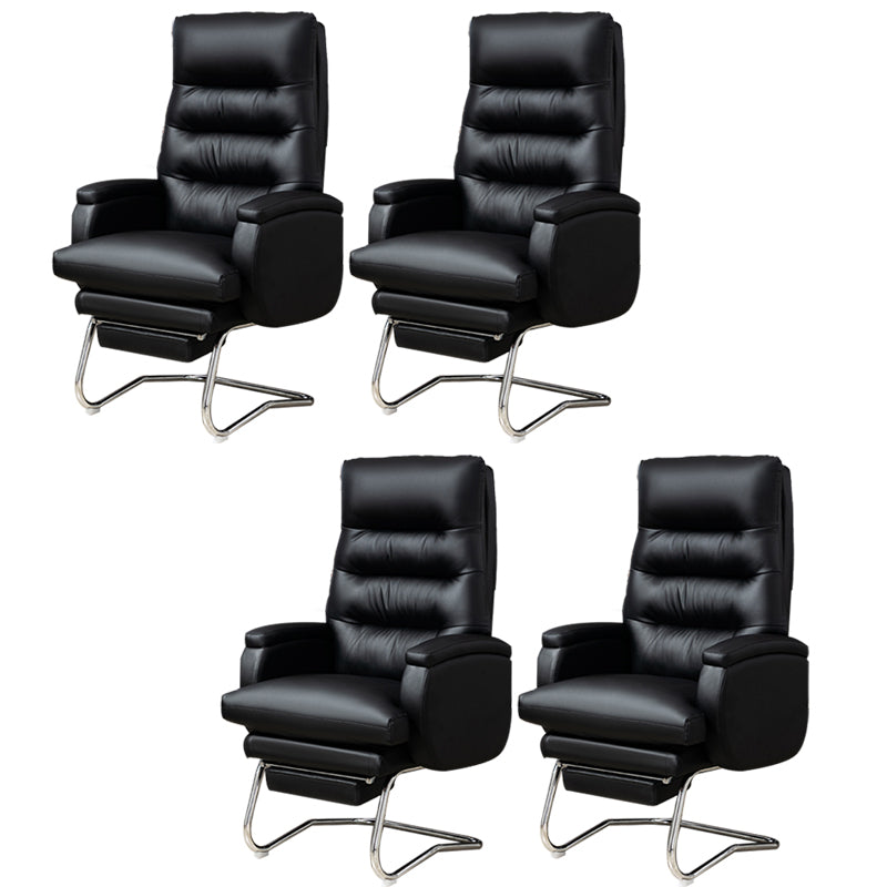 Modern Armless Office Chair No Wheels Leather No Distressing Ergonomic Chair