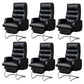 Modern Armless Office Chair No Wheels Leather No Distressing Ergonomic Chair