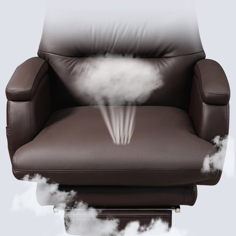 Modern Armless Office Chair No Wheels Leather No Distressing Ergonomic Chair