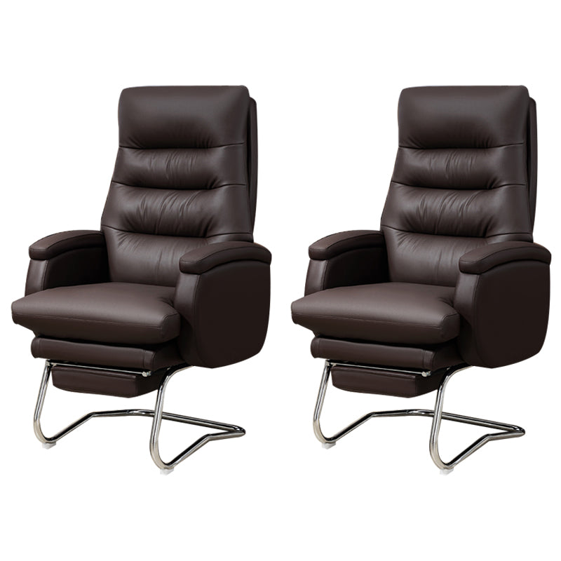 Modern Armless Office Chair No Wheels Leather No Distressing Ergonomic Chair