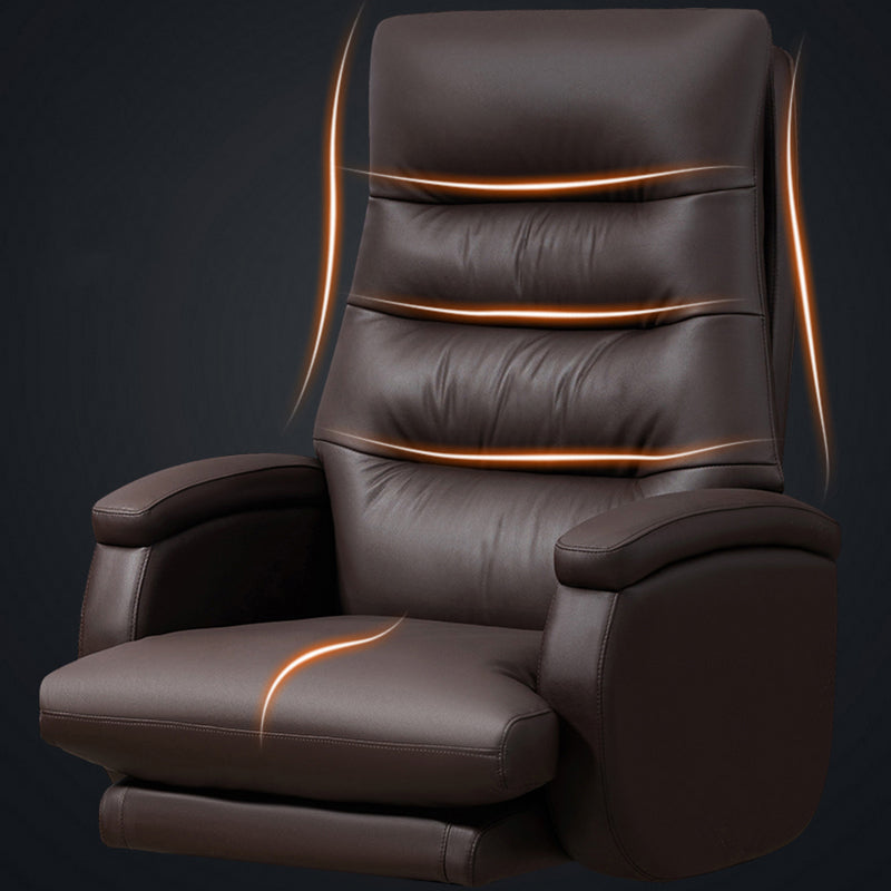 Modern Armless Office Chair No Wheels Leather No Distressing Ergonomic Chair