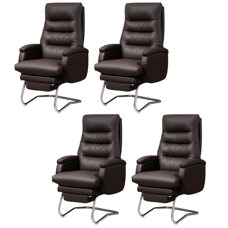Modern Armless Office Chair No Wheels Leather No Distressing Ergonomic Chair