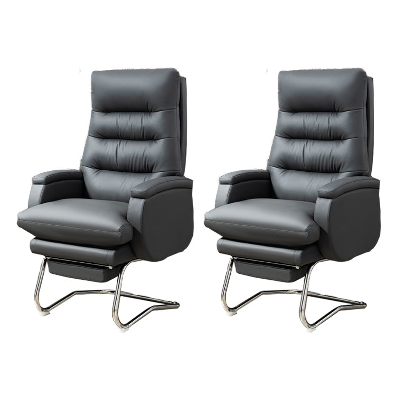 Modern Armless Office Chair No Wheels Leather No Distressing Ergonomic Chair