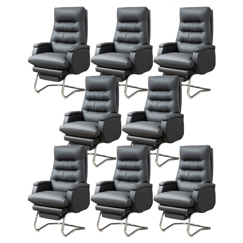 Modern Armless Office Chair No Wheels Leather No Distressing Ergonomic Chair