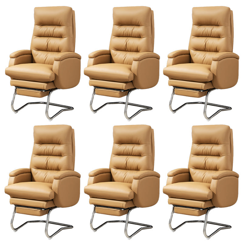 Modern Armless Office Chair No Wheels Leather No Distressing Ergonomic Chair