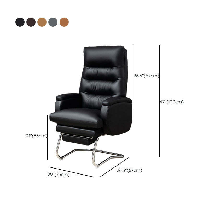 Modern Armless Office Chair No Wheels Leather No Distressing Ergonomic Chair