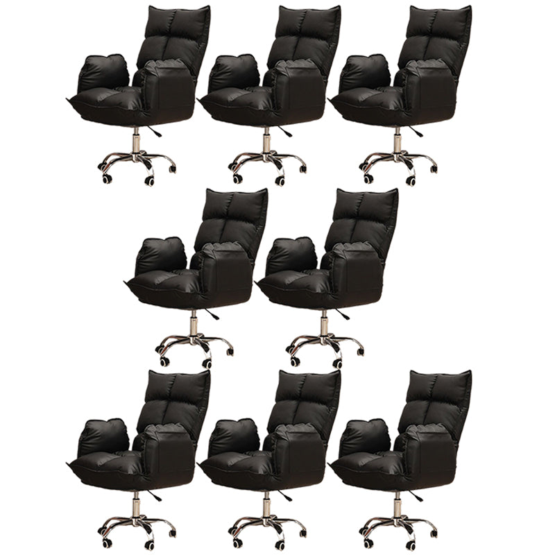 モダンデスクチェアスライド調整可能なシート高さのオフィスチェア付きホイール付き