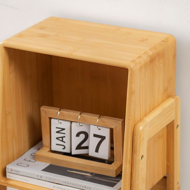 Geschlossener Bambus -Bücherregal zeitgenössische vertikale Bücherregal mit Regalen