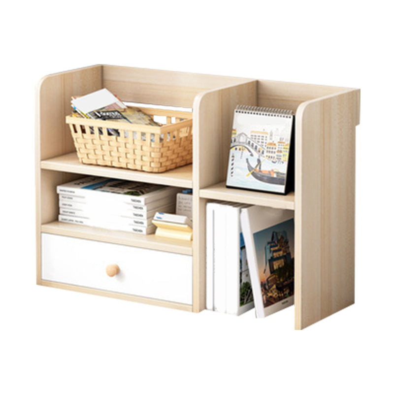Closed Back Bookshelf Engineered Wood Contemporary Bookcase with Shelves 27"L x 8"W x 19"H Natural 1 Clearhalo 'Bookcases' 'furn' 'furn_bookcases' 'Furniture' 'Office Furniture' 7711376
