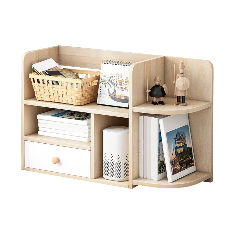 Closed Back Bookshelf Engineered Wood Contemporary Bookcase with Shelves 28"L x 8"W x 19"H Natural 1 Clearhalo 'Bookcases' 'furn' 'furn_bookcases' 'Furniture' 'Office Furniture' 7711379