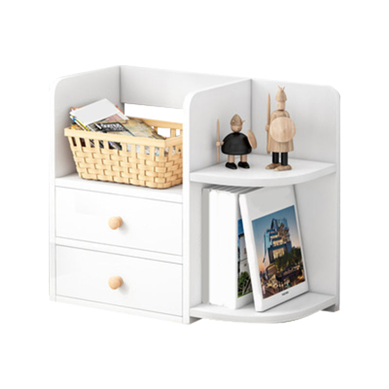 Closed Back Bookshelf Engineered Wood Contemporary Bookcase with Shelves 21"L x 8"W x 19"H White 2 Clearhalo 'Bookcases' 'furn' 'furn_bookcases' 'Furniture' 'Office Furniture' 7711384