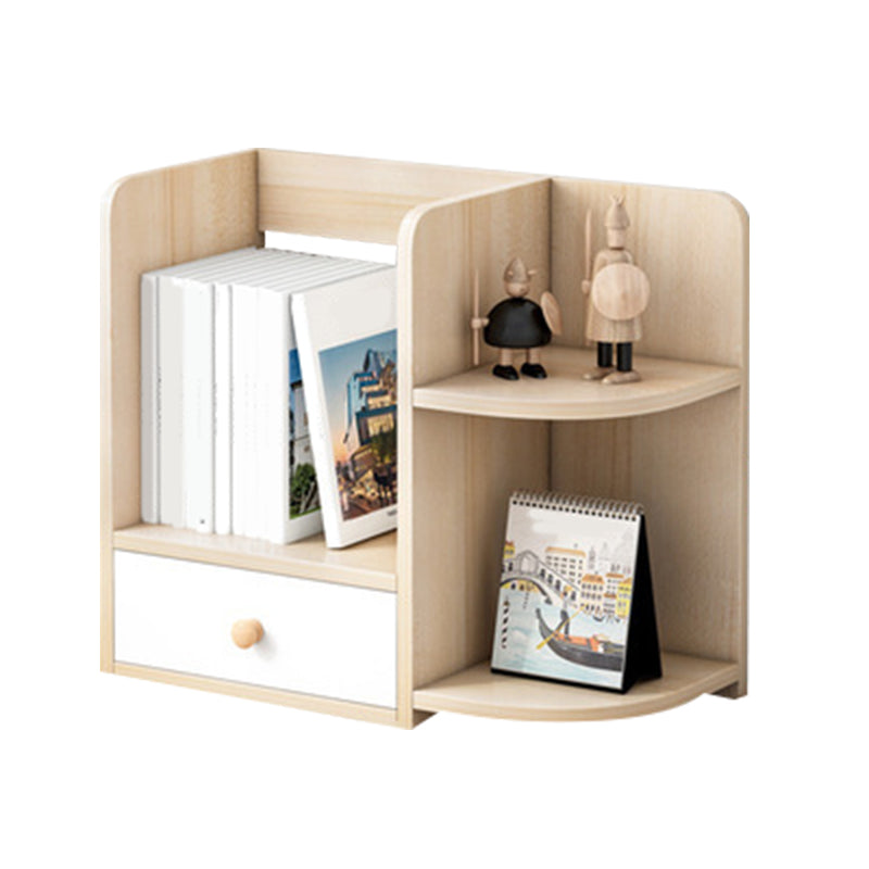 Closed Back Bookshelf Engineered Wood Contemporary Bookcase with Shelves 21"L x 8"W x 19"H Natural 1 Clearhalo 'Bookcases' 'furn' 'furn_bookcases' 'Furniture' 'Office Furniture' 7711388