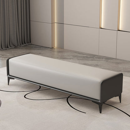 Rectangle Bedroom Bench Modern Seating Bench with Upholstered and Metal Legs Light Gray Clearhalo 'Benches' 'Chairs & Seating' 'furn' 'furn_benches' 'Furniture' 'Living Room Furniture' 7711482