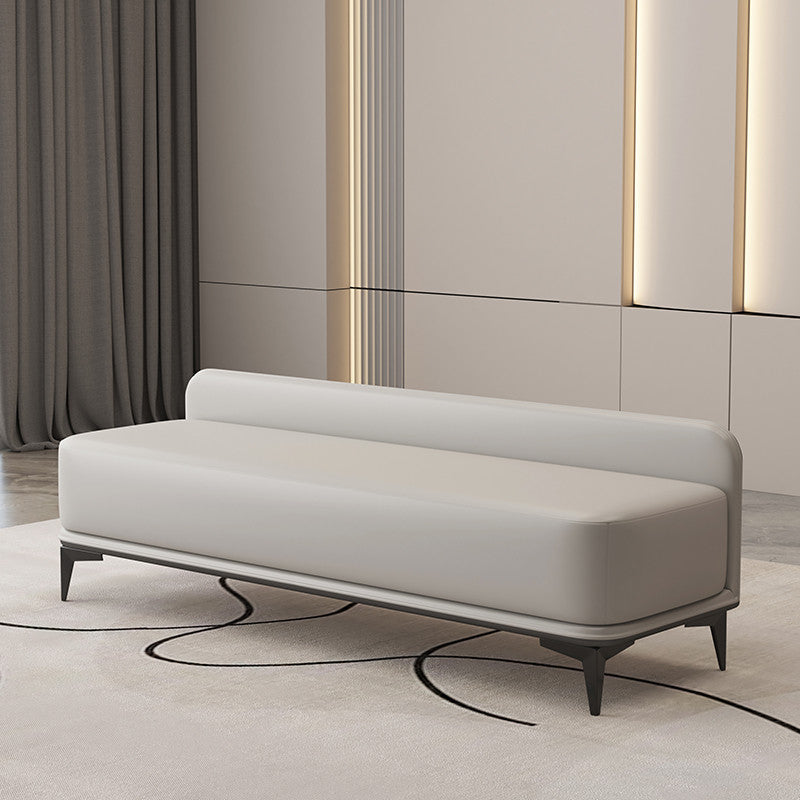 Rectangle Bedroom Bench Modern Seating Bench with Upholstered and Metal Legs Light Gray Clearhalo 'Benches' 'Chairs & Seating' 'furn' 'furn_benches' 'Furniture' 'Living Room Furniture' 7711486