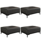 Rectangular Contemporary Ottoman Leather Foot Stool with Legs