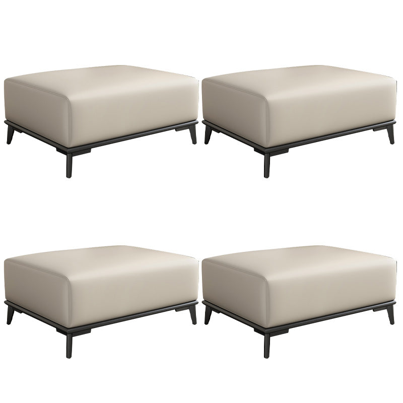 脚のある長方形の現代オスマンレザーフットスツール