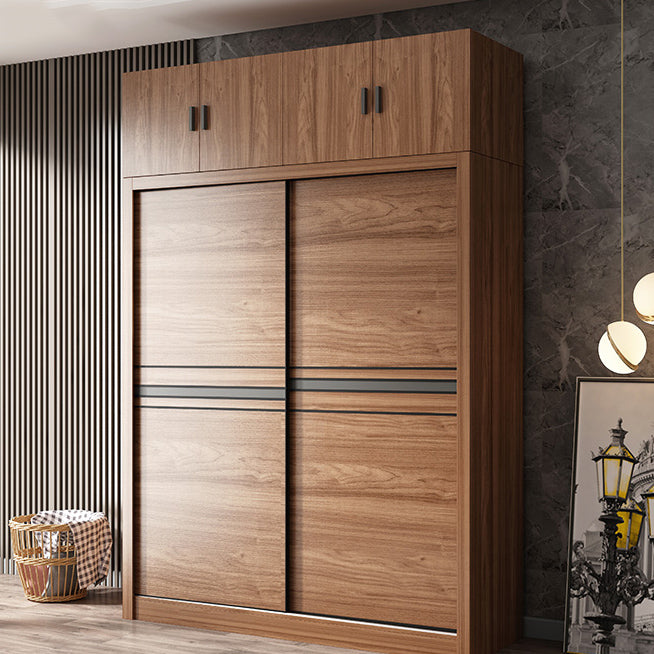 Gabinete de almacenamiento de madera de dormitorio Puertas correderas tradicionales Armario